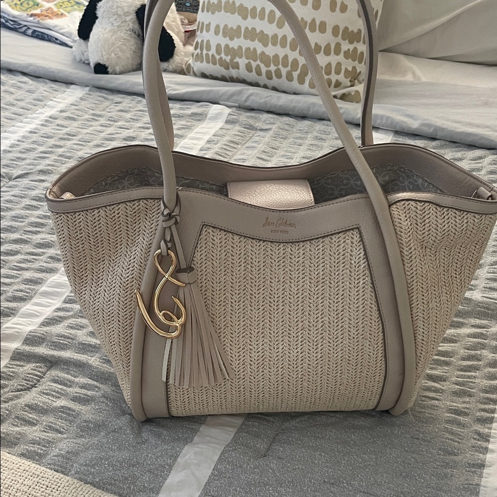 Sam Edelman Beige and Cream Tote Bag